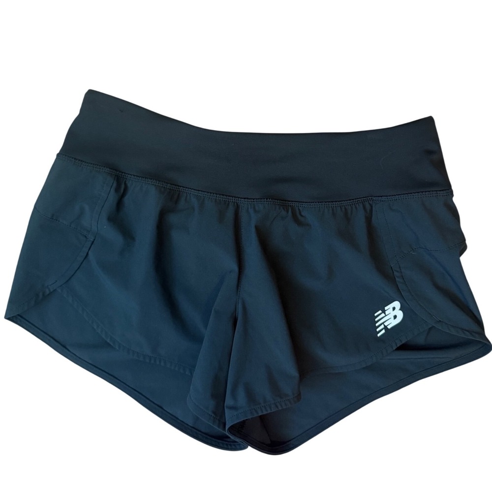 New Balance Running Shorts Womens Small Black Athletic Gym Workout Back Pocket